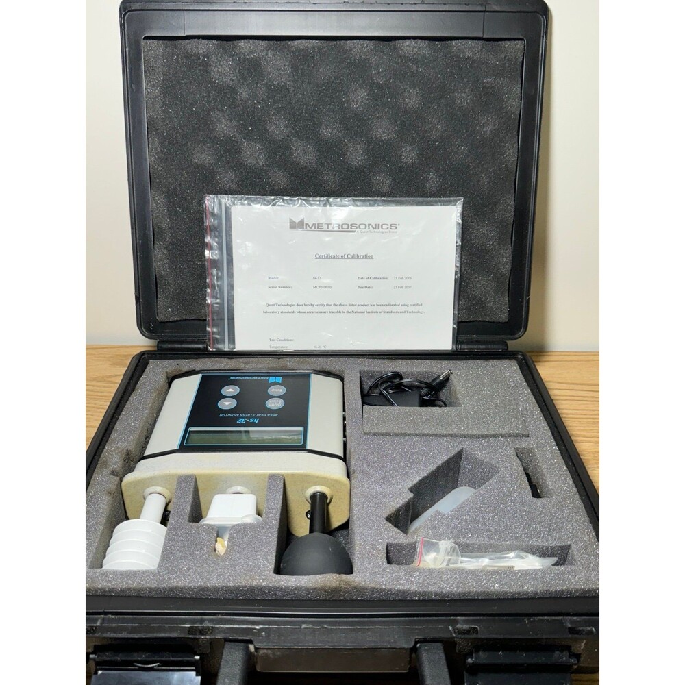 Metrosonics HS-32 Area Heat Stress Monitor with Case Tested Nice